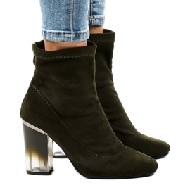Green suede ankle boots on the H8-93 post