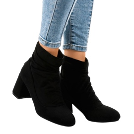 Black suede ankle boots on the BD340 post