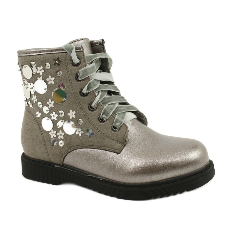 Miss Girls' Girls varnished with sequins gray cappuccino 1433 grey Miss Girls' Girls varnished with sequins gray cappuccino 1433 grey