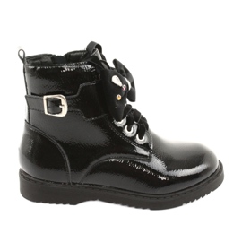 Boots varnished bow rhinestones Evento 1432 black