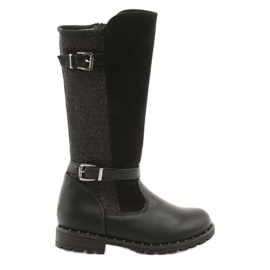 Evento 1501 girls boots in black grey