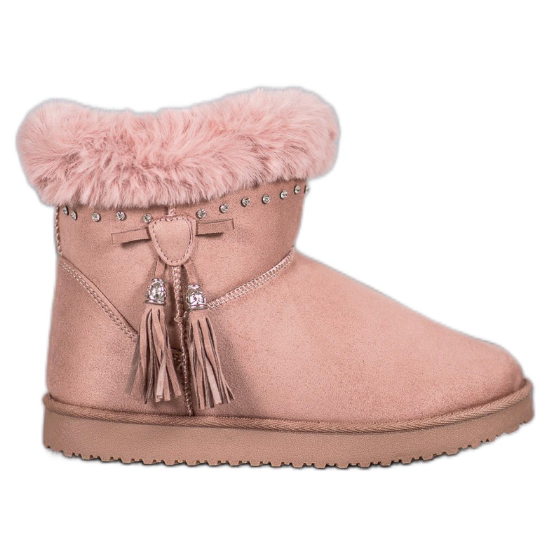 SHELOVET Mukluki With Crystals pink