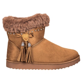 SHELOVET Mukluki With Crystals brown