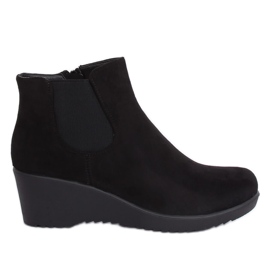 Black Black wedge boots L3065 Black