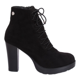 Black BK3235 Black platform boots