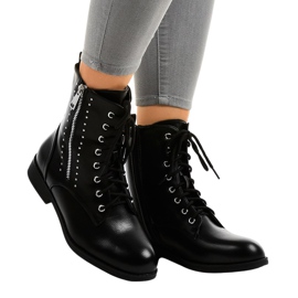 Black women's high boots with a BM197 zipper