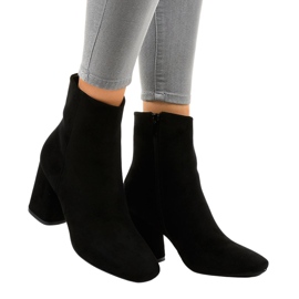 Black suede ankle boots on the 3486 post