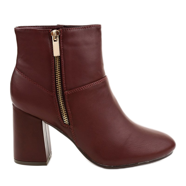 Maroon boots on the post with a zipper 7755N red