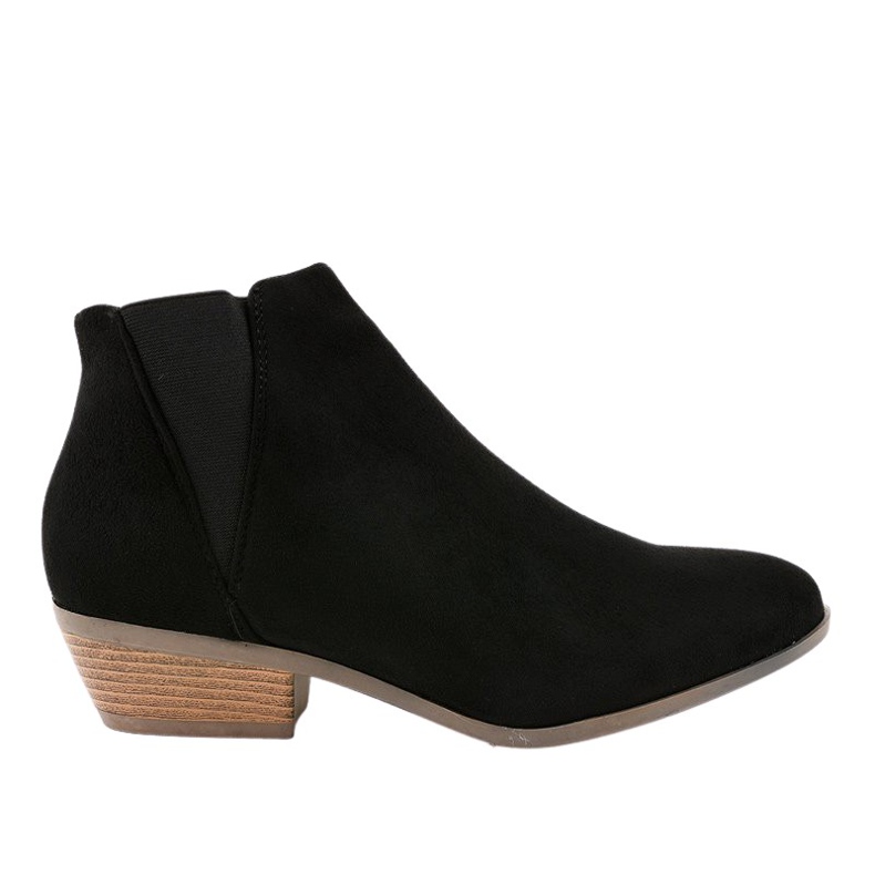 Black suede boots on the post for women W06-17