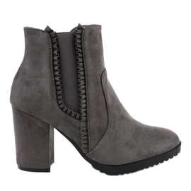 Gray suede boots on the A-762 post grey