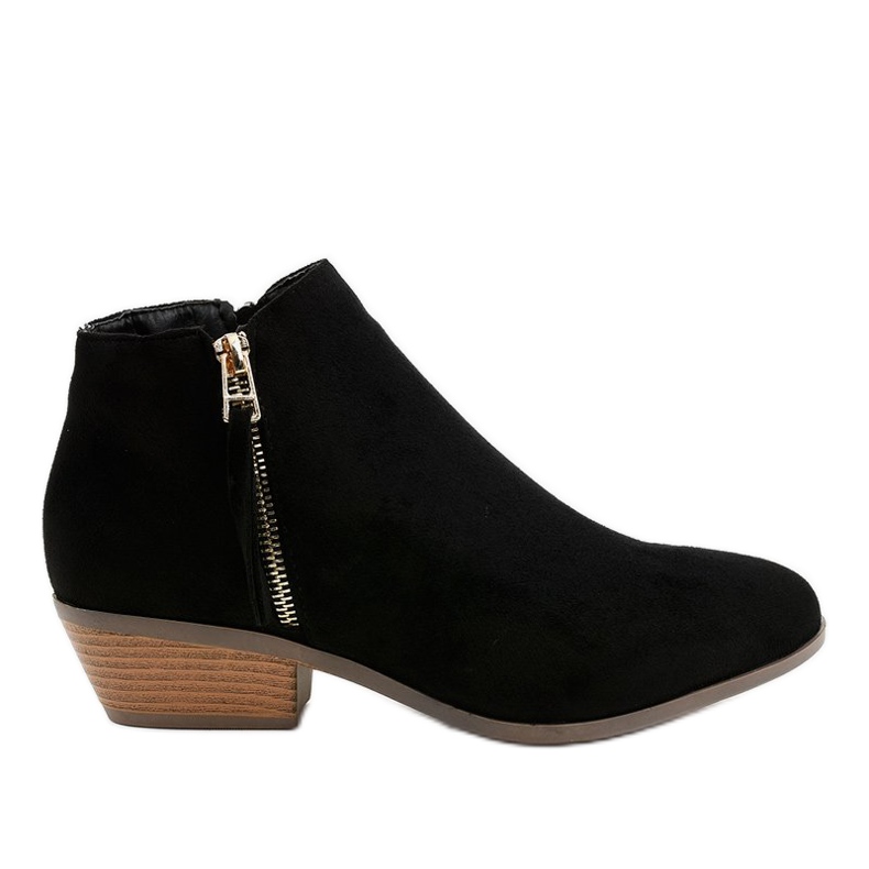 Black suede boots on a delicate W06-16 post