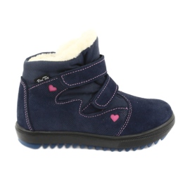 Boots with a membrane Ren But 3346 velcro navy blue pink