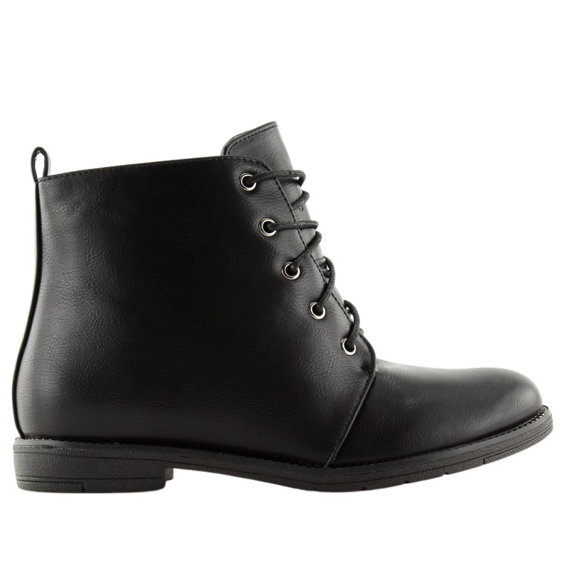 Black lace-up boots 3085 Black