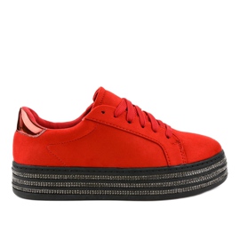 Red sneakers decorated for women G280