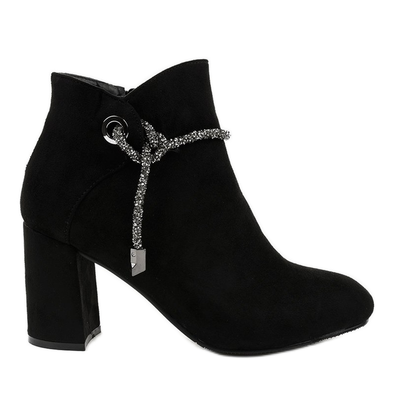 Black suede ankle boots on the 7356-GA post