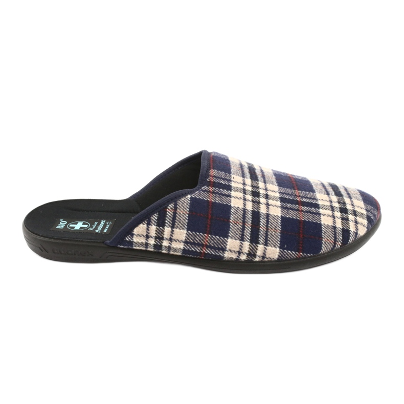 Slippers men's Adanex checkered slippers brown navy blue