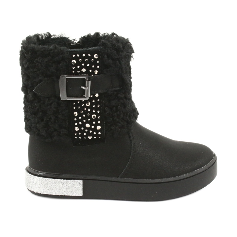 American Club Girls' boots with fur gc35 with black sequins