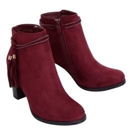High-heeled burgundy boots VQ-31 Winered