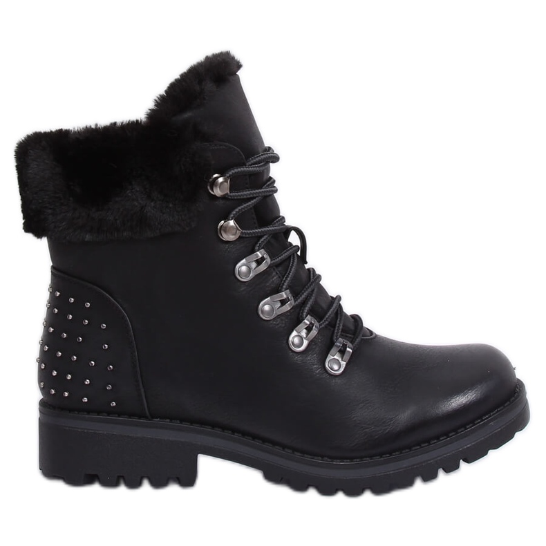 Black women's trappers Z172 Black