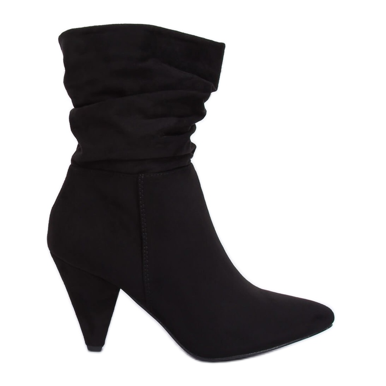 Black high-heeled boots F027 Black