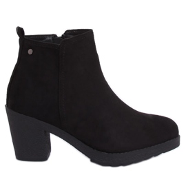 Black wide-heeled boots YL96044 Black