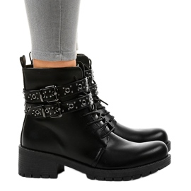 Black boots with buckles 9996-7