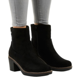 Black suede high heels 8B852