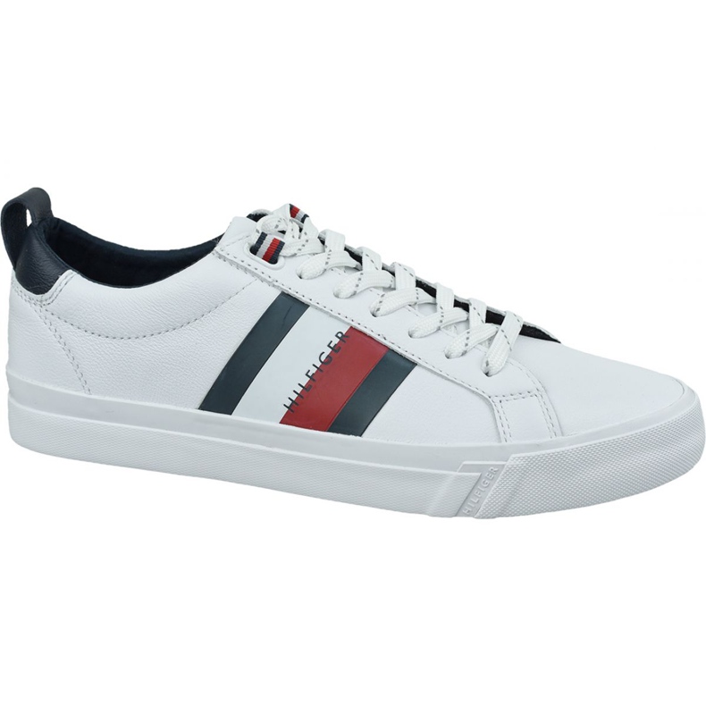 Shoes Tommy Hilfiger Flag Detail Leather Sneaker M FM0FM02576-YBR white