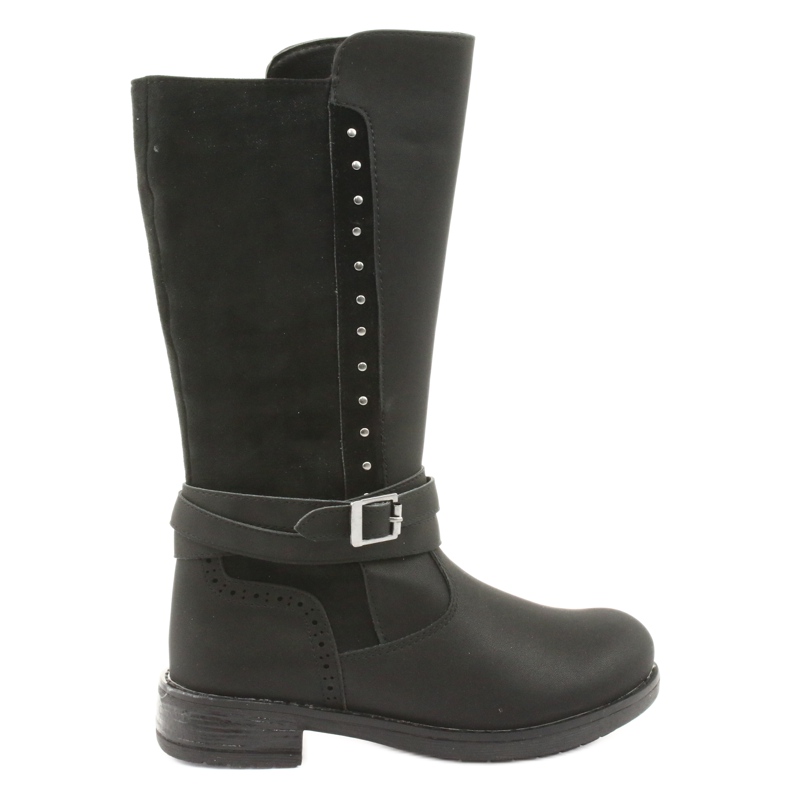 American Club GC31 long boots with rhinestones black grey American Club GC31 long boots with rhinestones black grey