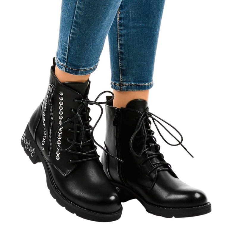 Black women's high boots with a KL-602 zipper
