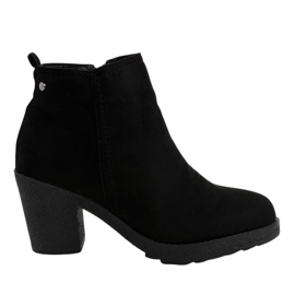 Black suede ankle boots on the YL96044 post