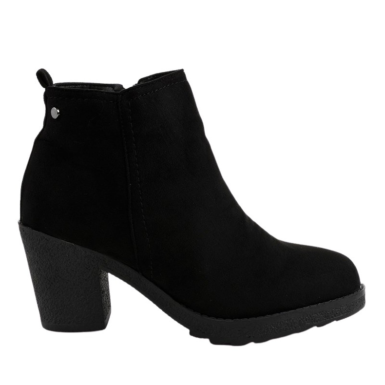 Black suede ankle boots on the YL96044 post