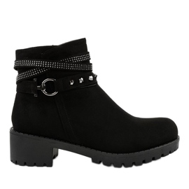 Black suede high heels L3058-29