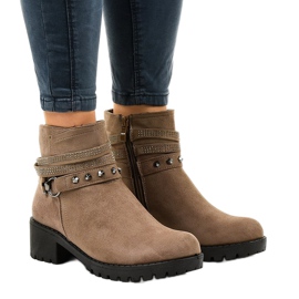 Green suede high-heeled boots L3058-29 multicolored