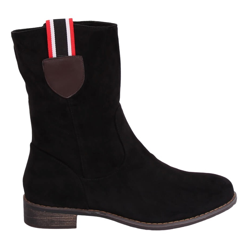 Black women's flat black boots 99-110 Black