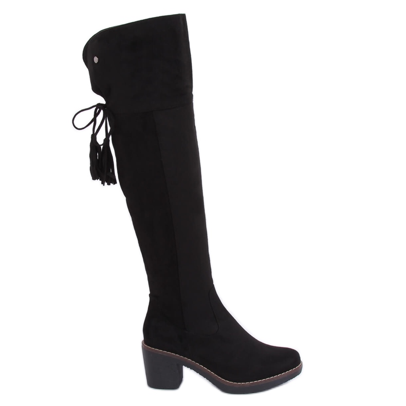 Over-the-knee boots with a rubber sole black 8B938 Black
