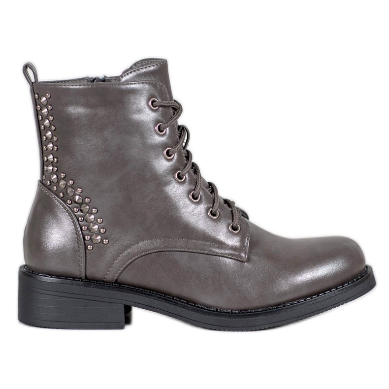 SHELOVET Boots With Rhinestones grey