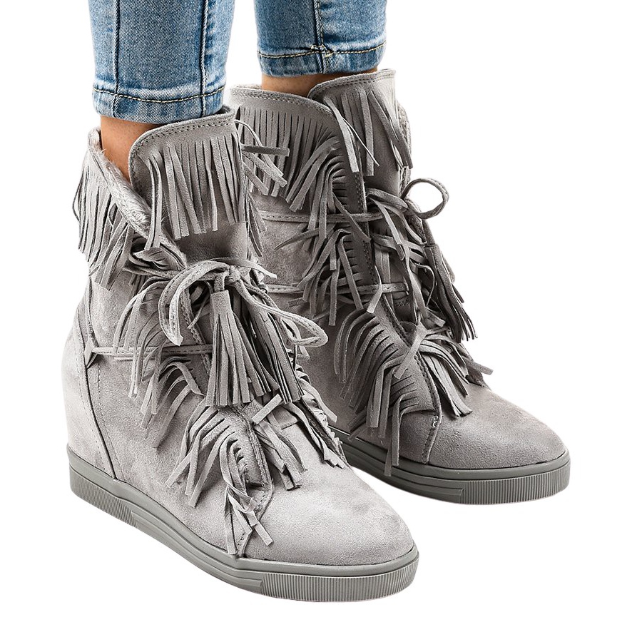 gray wedge sneakers