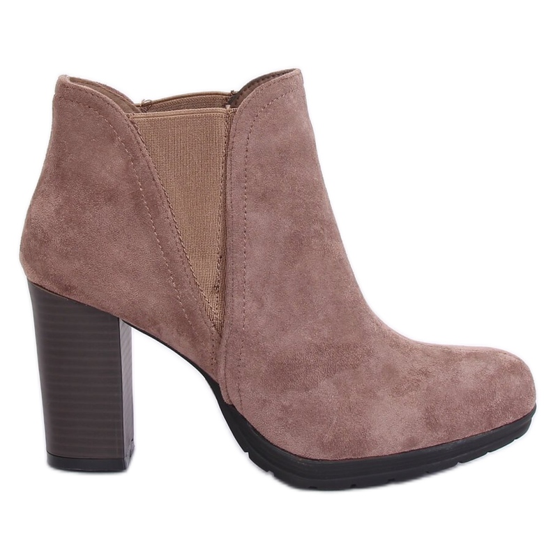 Beige high-heeled boots H9261 Kaki Beige high-heeled boots H9261 Kaki