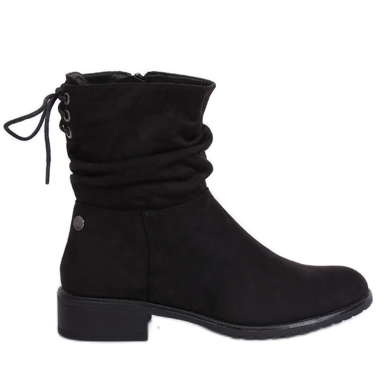 Black women's flat boots B-09 Black