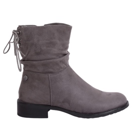 Gray women's flat gray boots B-09 Gray grey