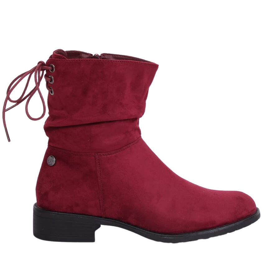 Burgundy flat boots womens best sale