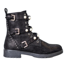 Seastar High Boots With Beads black