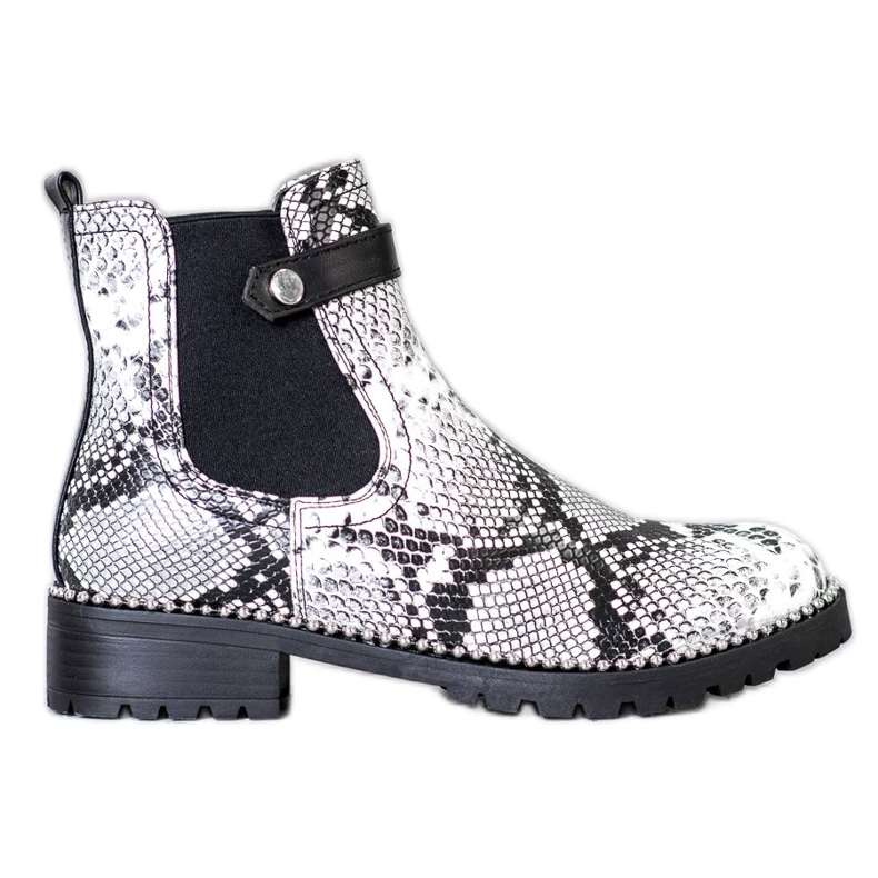 Seastar Snake Print Chelsea Boots white multicolored