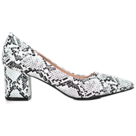 Seastar Snake Print Pumps white grey multicolored