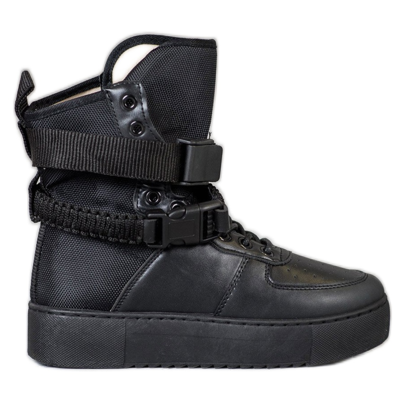 Diamantique High Boots With Buckles black