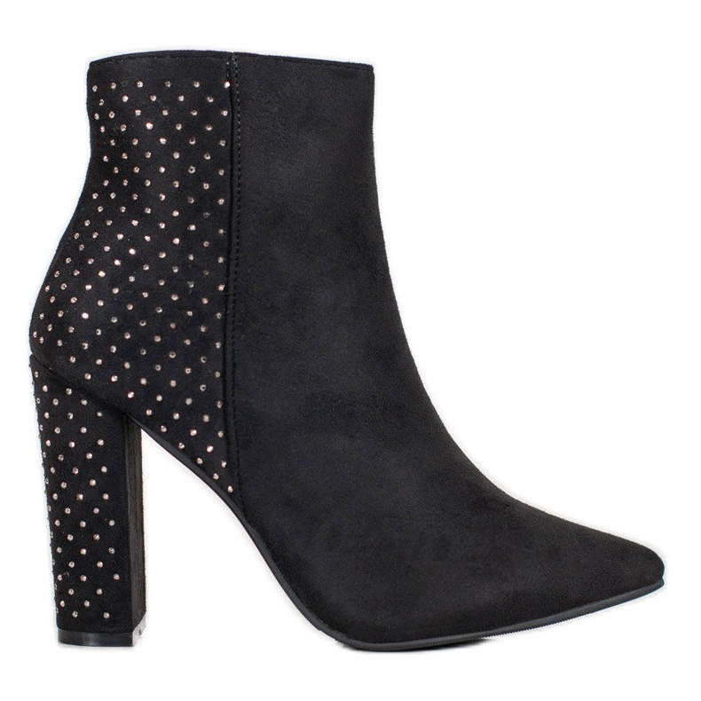 Seastar Suede Booties With Cubic Zirconia black