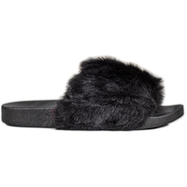 Bona Slippers With Fur black