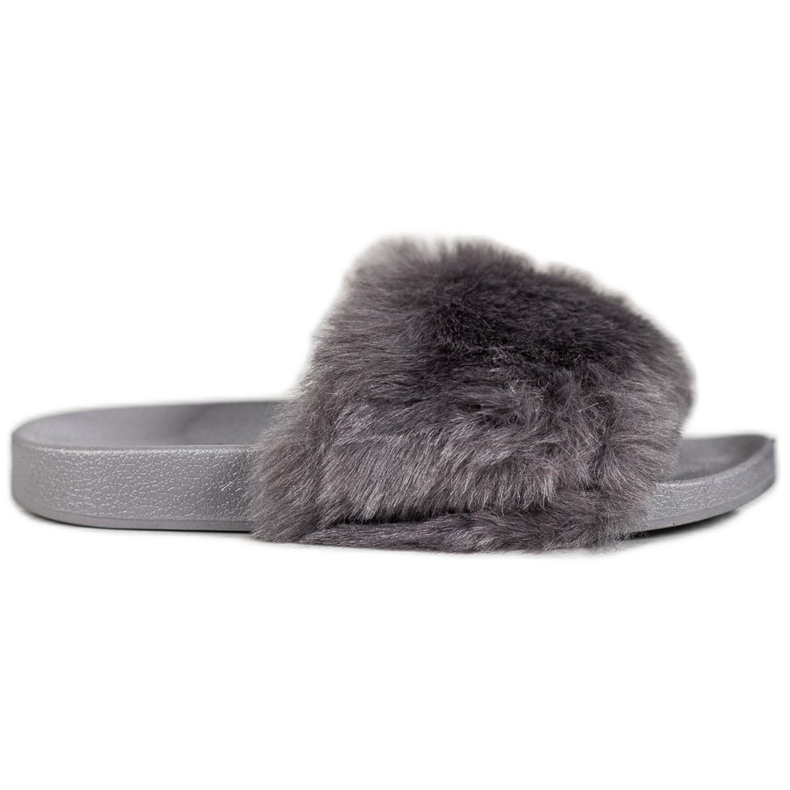 Bona Slippers With Fur grey