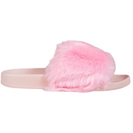 Bona Slippers With Fur pink